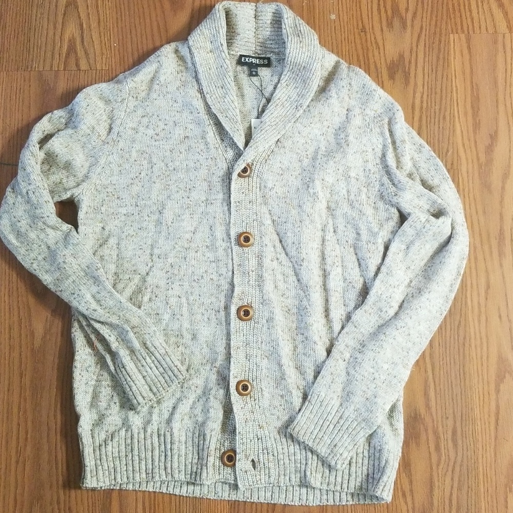 XL Express Beige Cardigan Sweater